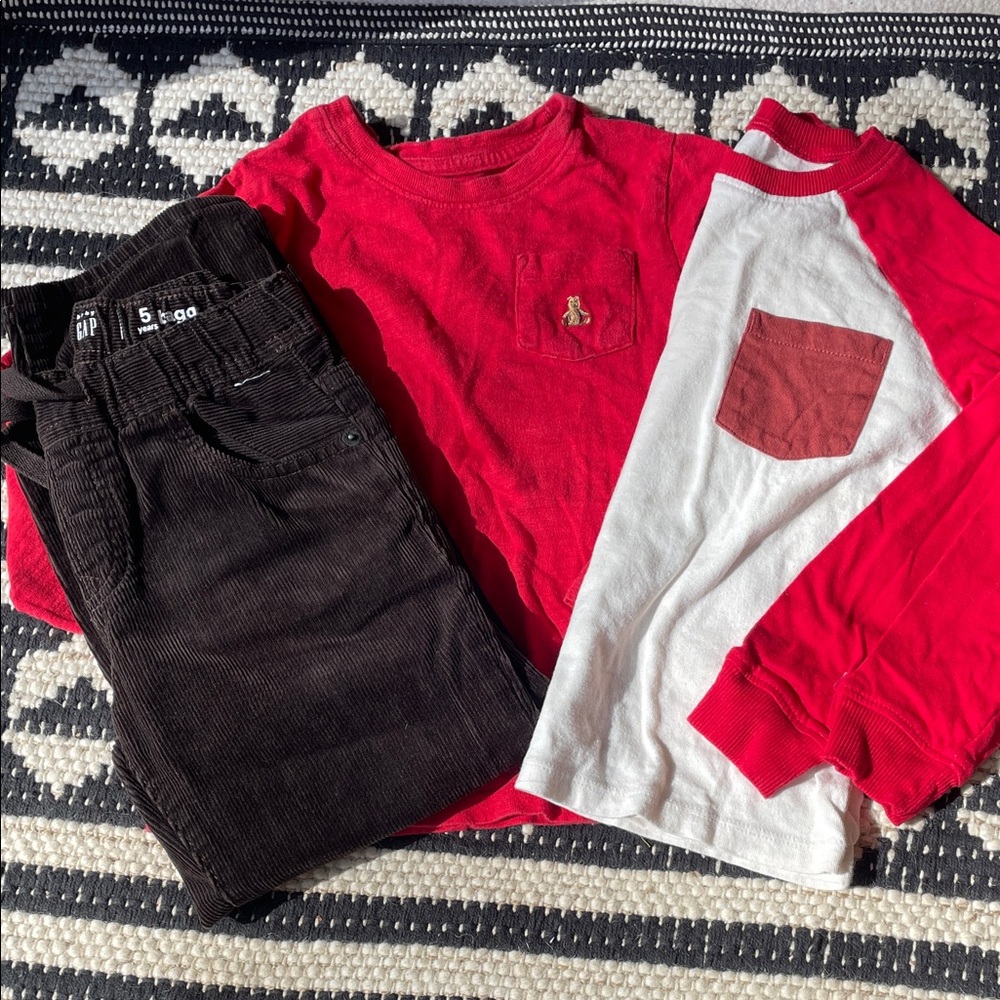 Lot of Boys 5/5t Long-Sleeve Shirts and Brown Corduroy Pants 🥂